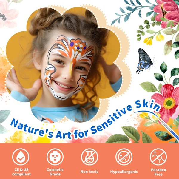 Janolia Janolia Gesichtsfarbe Kinderschminken Set, Bodypainting Farben für Theaterschminke, Kinderschminke