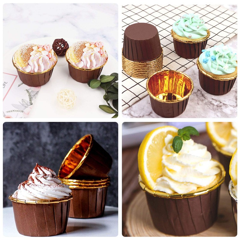 Aluminum Cupcake Liner, Eusoar 3.5 Ounce 100Pcs Disposable Aluminum Foil