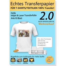 TransOurDream Genuine Transfer Paper for Light and Dark Textiles, Original Print