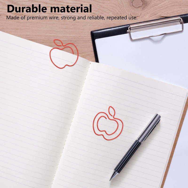 100pcs Fruit Paper Clips Cute Bookmark Pare Clips Portable Funny