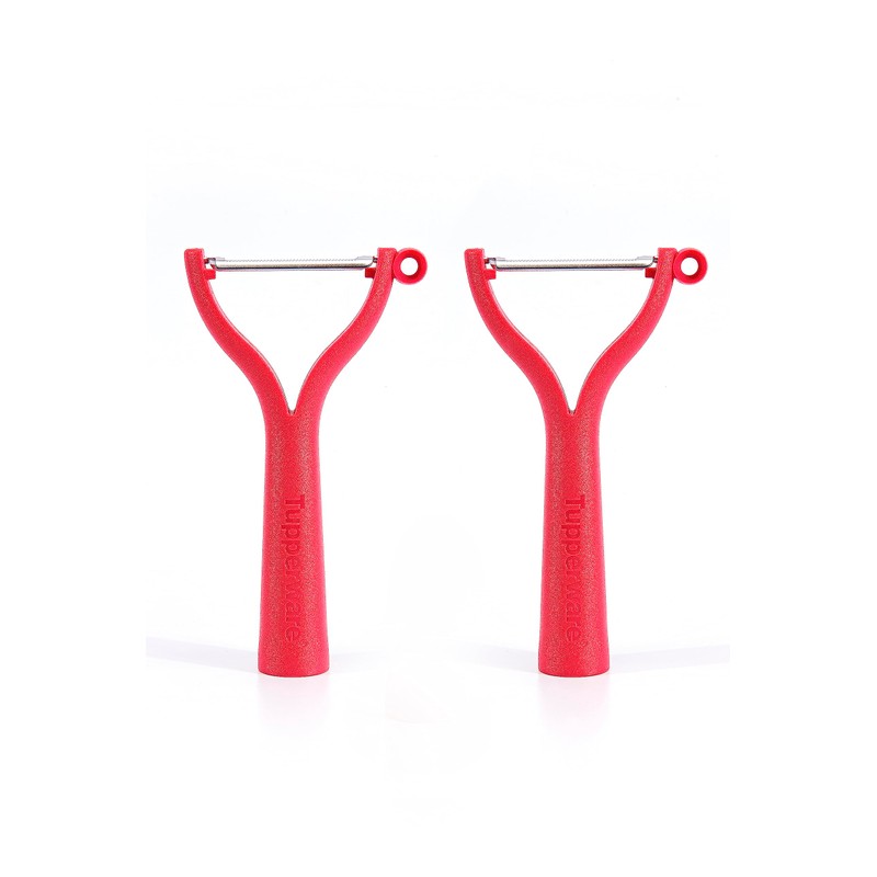 TUPPERWARE Schäler Universalschäler (2) Rot D119 Flachschliff Wellenschliff
