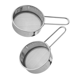 BUGUUYO 2pcs Handheld Mini Stainless Steel Flour Sifter Mesh Powder Sugar Coffee Sieve Compact Baking Tool for Home Travel Easy to Clean Store