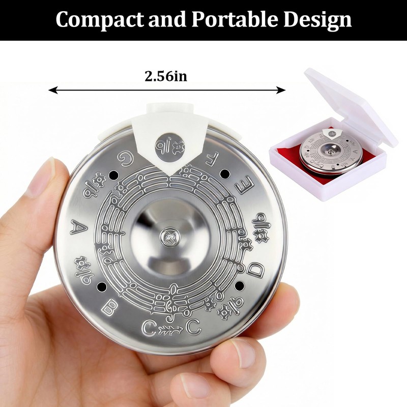 13 Tones Pitch Pipe C-C Tuner,Round Design,Rotating Mouthpiece,Easy Tuning for