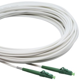 Conectra® - Fibre Optic Cable Armoured | OS2 | LC/APC to LC/APC | White | Ideal for Home Networks | Suitable for Deutsche Telekom, Vodafone, 1&1, German Fibre Optic and Many More (Length 20 Metres)