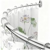 2 Pack Shower Curtain Rod Brackets, Adjustable 180°Rotation, Curved Shower
