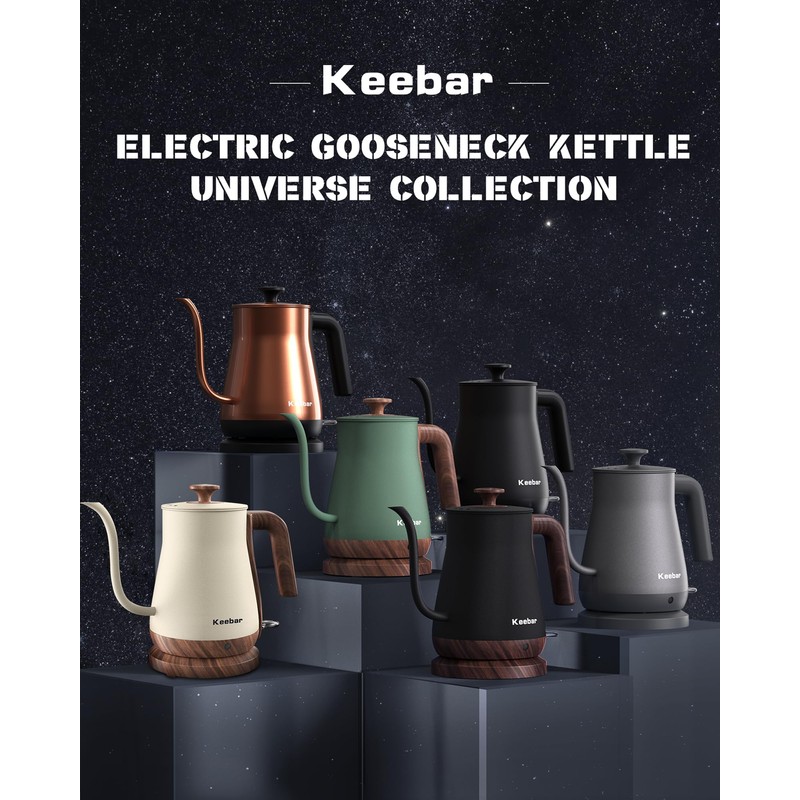 Keebar Gooseneck Electric Kettle, Electric Tea Kettle Stainless Steel, Pour