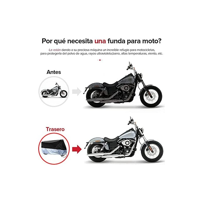 Funda para Moto Impermeable, 190T Tela Oxford Cubierta de Motocicleta