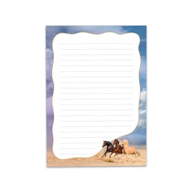 Writing Paper Set A5 Letter Pad with Envelopes Children Motif Three Horses for Girls (A5 Pad with 25 Sheets + 15 Envelopes)