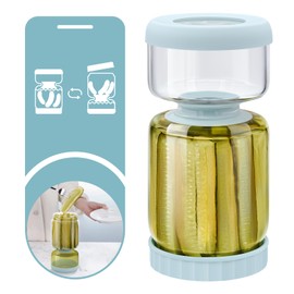 WhiteRhino Glass Pickle Jar with Strainer Flip,46oz longer Pickle Container,Hourglass Pickle Juice Separator Jar for Olives,Gherkins,Long cucumber or Sliced,Leakproof Dishwasher Safe