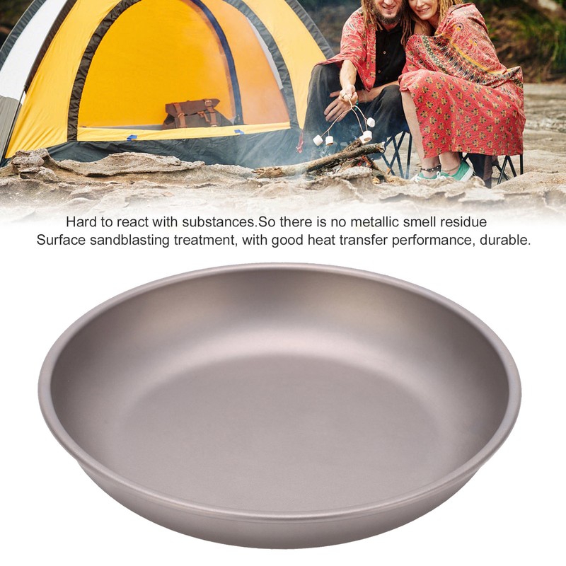Pure Titanium Saucer Dishes Outdoor Tableware Camping Hiking Plates Cutlery