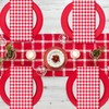 100 Pcs Red Gingham Napkins Disposable - Red and White