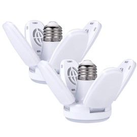 Rieyue 2 Pack LED Light Bulb 35 Watt (150W Equivalent), Mini LED Garage Light E26 Base 6500K Daylight, Super Bright Deformable LED Bulbs for Workbench Porch Basement