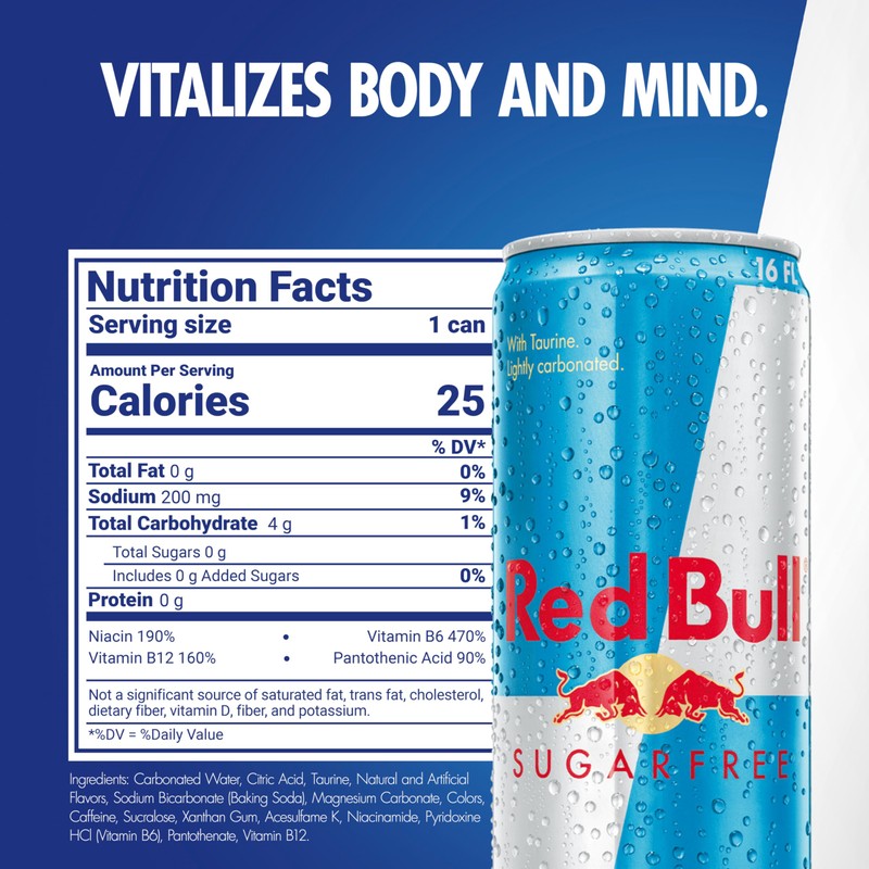 Red Bull Sugar Free Energy Drink with 151mg Caffeine plus