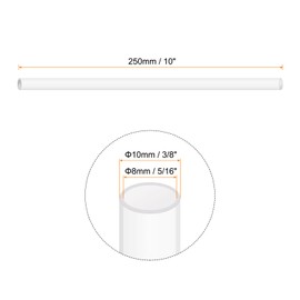 Rebower 10" Clear Plastic Rigid Pipe 8mm x 10mm(5/16" x 3/8") Acrylic Tube Round Polycarbonate Tubing, [for Plumbing, Hydraulics, Aquarium, DIY] - 4Pcs