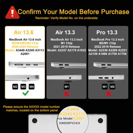 B BELK Compatible with MacBook Air 13 inch Case 2026 2025 2024-2022 M5 M4 M3 M2 A3449 A3240 A3113 A2681, Plastic Hard Shell+Keyboard Cover+Screen Protector for MacBook Air 13.6 inch Case, Cute Flower