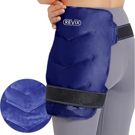 REVIX Multipurpose Reusable Hip Ice Pack, Cooling Gel Cold Wrap for Hip, Back, Calf, Shoulder with 2 Straps - Color: Navy