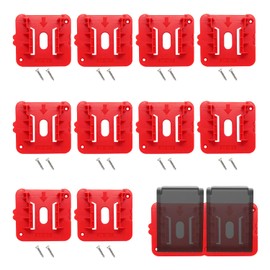 10 Packs Milwaukee M18 18V Battery Holder - Wall Mountable Storage Case for Work Truck, Garage, and Van - Durable ABS Plastic, Easy Installation, Secure Battery Storage