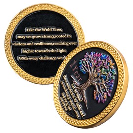 Sobriety Coin Gift Set with Display Stand - AA Medallion & Recovery Tokens for Sobriety Anniversaries, Addiction Milestone Gifts Men & Women (Tree of Life, 1 Year)