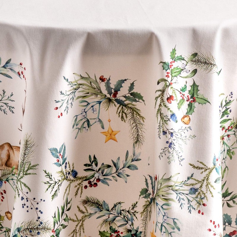Maison d' Hermine Holly Time 100% Cotton Tablecloth Kitchen Dining