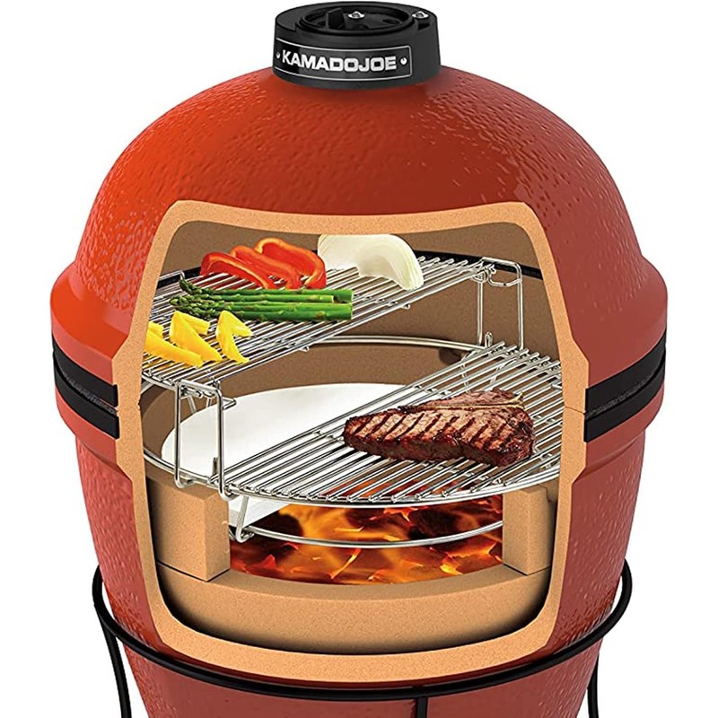 Half-Moon Ceramic Heat Deflector Plates for Kamado Joe Classic I,