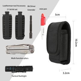 AGDGV Tool Sheath Replacement for Leatherman, Gerber Magnetic Closure Pouch Fits Wave Plus Wingman Charge Surge Super Tool 300 Signal Free P2 P4. fits Tools Up to 4.5 inch in Length