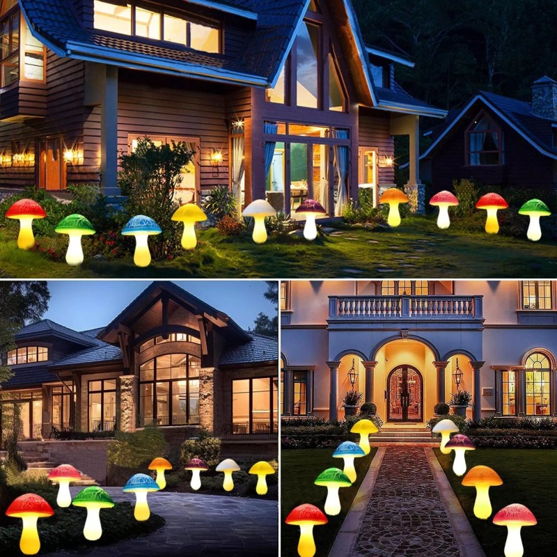 Garden Lights Outdoor Solar LED Garden Lights Decor Mushroom Lights