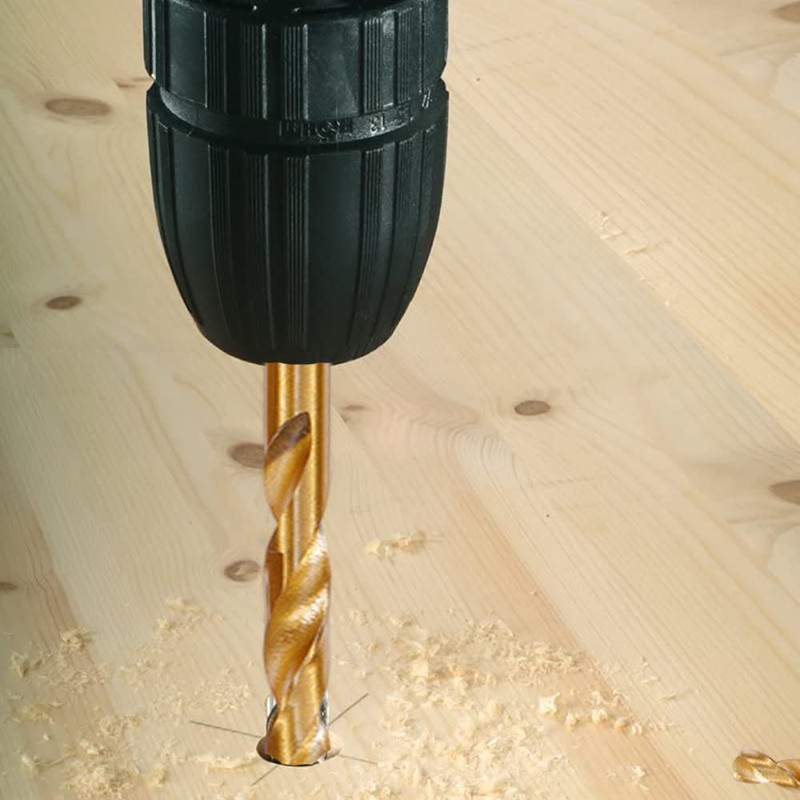 13-Piece Metal Drill Bit Set Titanium Coated HSS Twist Drill