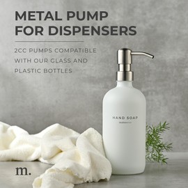 MaisoNovo Soap Pump Replacement - 2X Silver Metal Soap Dispenser Pumps - Stainless Steel