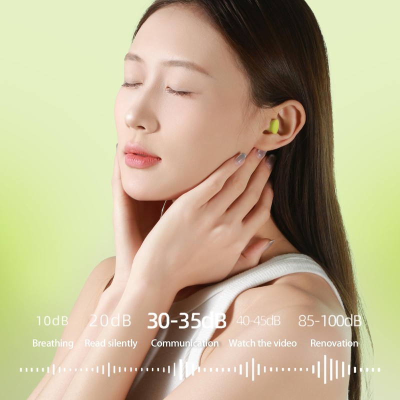 Silicone Earplugs with Storage Case, Lime Green Ear Plugs, 6