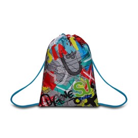 SJ GANG STYLE JAM GANG School Backpack Sakky Bag, Girls and Girls, School, Multicoloured, Taglia unica, Minimal, multicoloured, Minimal