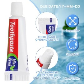 100 Pcs Mini Toothpaste Bulk Regular Clean Mint Toothpaste for Bad Breath, Helps Freshens Breath, Whitens Teeth Travel Size 0.18oz for Home Hotel Offi