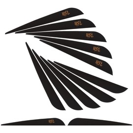 Hosolee 36 Pack Archery Fletches 4 Inch Arrows Vanes Plastic Fletching for DIY Shafts Hunting Targeting (Black+Logo)