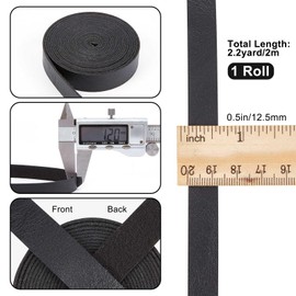 GORGECRAFT 1/2" Wide Faux Grain Buffalo Black Leather Strip 79" Long Leather Stripper 1.2mm Thick Matte Single Sided Leather Flat Faux Cord for Belts Wrapping Hanging Garment Making Lacing