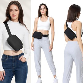 Fanny Pack for Women Men Cross Body Bumbags Small Bum Waist Bag Crossbody Belt Purse Trendy Hip Pouch with Initial Letter Butterfly Keychains for Running Workout Traveling(Black Bumbag for E)