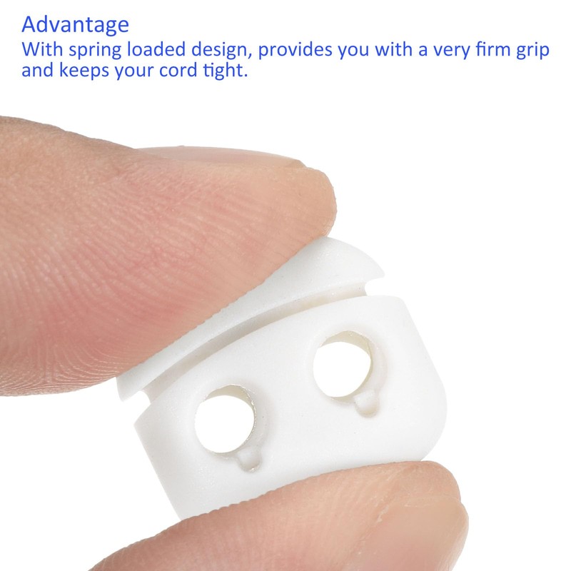M METERXITY 100 Pack Plastic Cord Locks - Double-Hole Oval