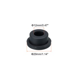 MECCANIXITY 6Pcs T Shape Rubber Grommet Mount Dia 22mm ID 12mm H 14mm Seal Protection Hole Plugs for Cable Pipe Black