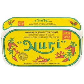 NURI Portuguese Sardines in Extra Spiced Olive Oil - 4 Pack - (4.4 oz cans)