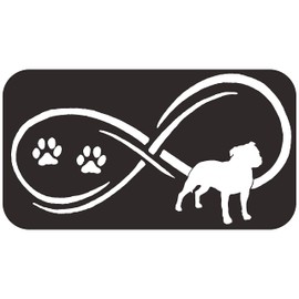 Staffy Infinity Staffordshire Bull Terrier Decal Sticker 7.0 Inch D1104