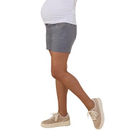 Motherhood Maternity Women's Under The Belly Utility Pregnancy Pocket Short, Quiet Shade