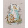 Janlynn Cross Stitch Kit, 8.125-Inch by 7-1/2-Inch, Guardian Angel,White