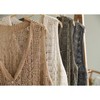 Qian qian Women's Vest, Lace Knitting, Hollow Knitting, V Neck