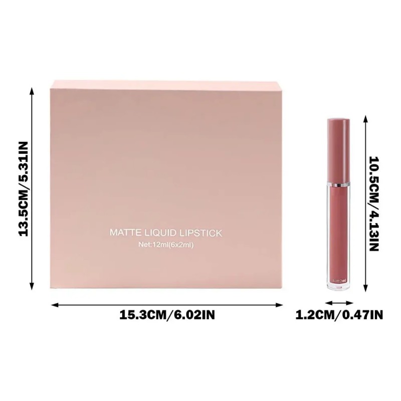 Nuevo Producto Cosmético, Juego De 6 Esmaltes Para Labios, N