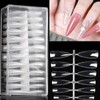 HAPVITAL Nail Tips, Ultra Thin, Short, Medium, Clear, School Entrance