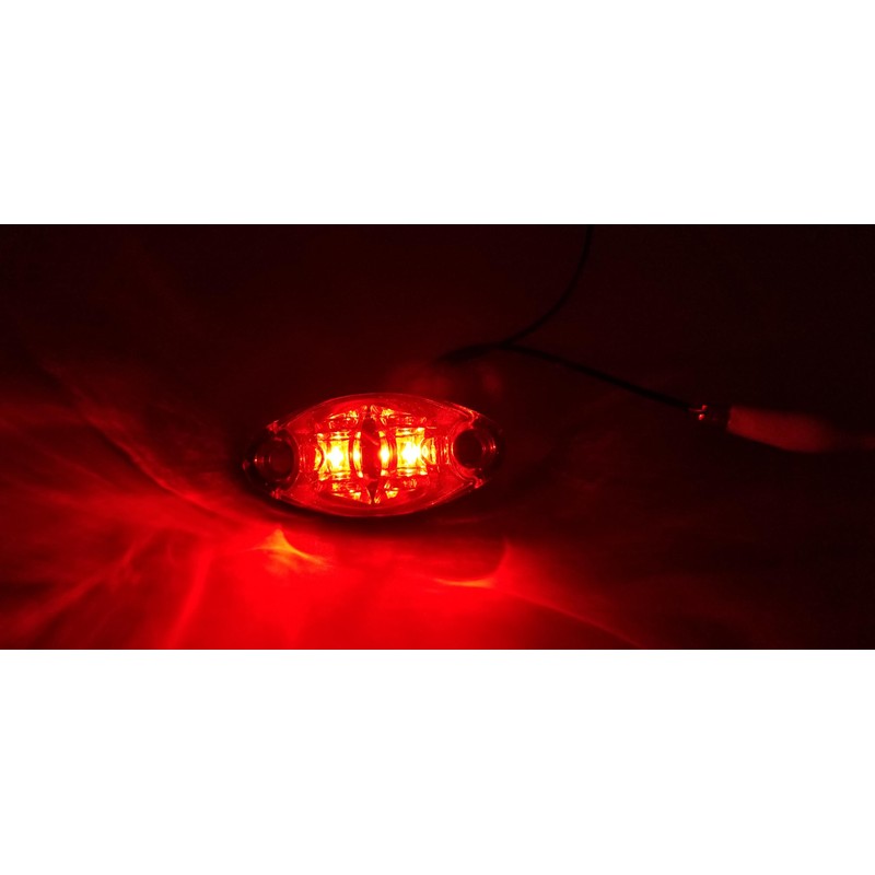 Red Clear LED Oval Dragon's Eye 2 Diode Red Marker