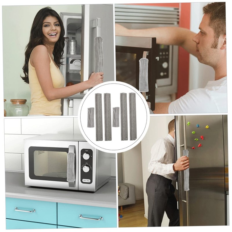 TEHAUX 6Pcs Refrigerator Handle Cover Grey Appliance Protector for Fridge