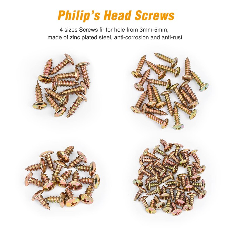 GOOACC 170Pcs Car U-Clip and Screw Assortment Kit 9 Different