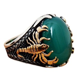 MayiaHey Punk Scorpion Ring for Men, Gothic Scorpion Amulet Ring Hip Hop Scorpion Animal Ring -s