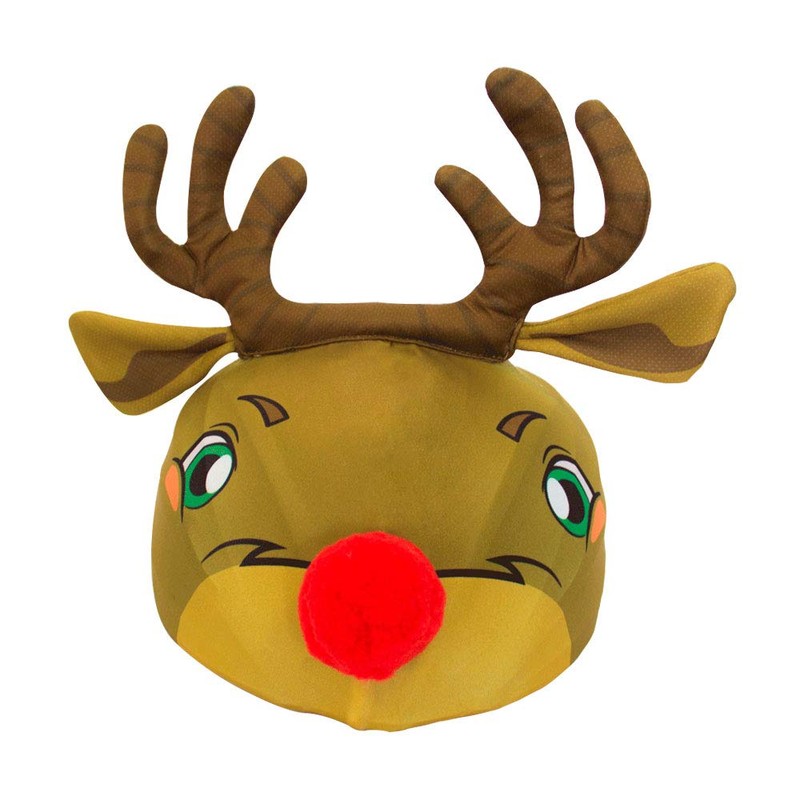 Rudolph Reindeer Helmet Cover for Snowboard or Cycling - Improved