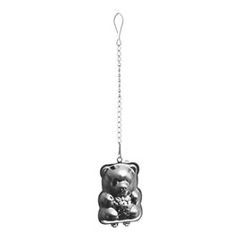 Excelsa Infusore Orsetto con Piattino Tea Time, 5 x 7 cm, Argento
