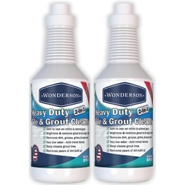 Wonderson Professional Strength 2-in-1 Heavy Duty Tile & Grout Cleaner with Acid Mimic Formula for White & Colored Grout with Ceramic or Porcelain Tiles - 32oz - 2 Pack